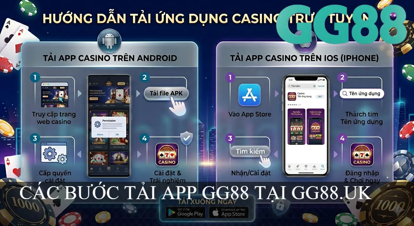 CÁC BƯỚC TẢI APP ỨNG DỤNG GG88 CHO ĐIỆN THOẠI